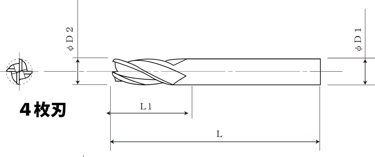 超硬・ハイスコーティング付きエンドミル(ETSC・ESC)
